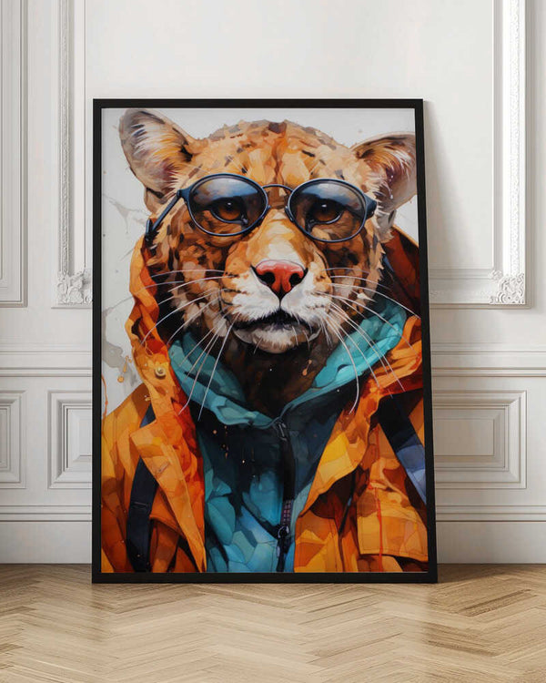 Tablou înramat „Cheetah Watercolor Animal Art” de Justyna Jaszke