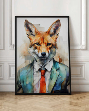 Tablou înramat „Fox Watercolor Animal Art (2)” de Justyna Jaszke