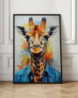 Tablou înramat „Giraffe Watercolor Animal Art (1)” de Justyna Jaszke