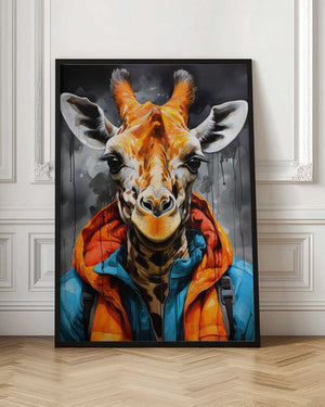 Tablou înramat „Giraffe Watercolor Animal Art (2)” de Justyna Jaszke