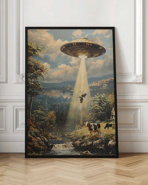 Tablou înramat „Alien Cowspiracy” de Dikhotomy
