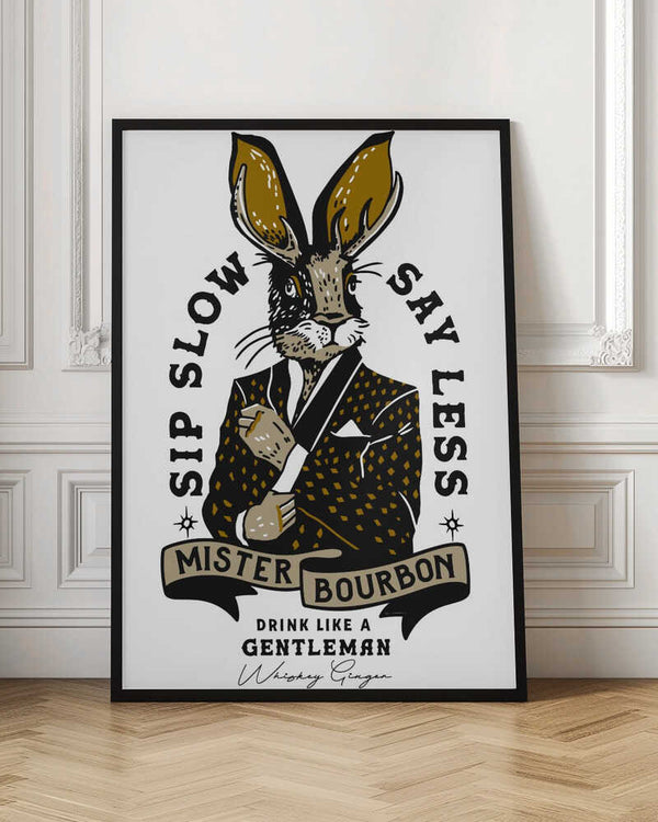 Tablou înramat „Mister Bourbon Jackalope In Smoking Jacket” de The Whiskey Ginger