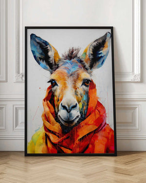 Tablou înramat „Donkey Watercolor Animal Art” de Justyna Jaszke