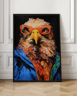 Tablou înramat „Eagle Hipster Watercolor Animal Art” de Justyna Jaszke