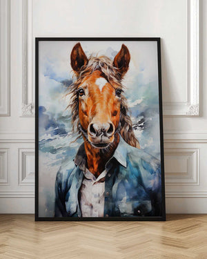 Tablou înramat „Horse Watercolor Animal Art” de Justyna Jaszke