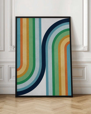 Tablou înramat „Colorful curved lines 2” de Vitor Costa