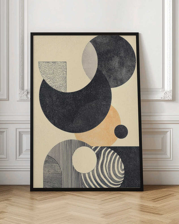 Tablou înramat „Geometric Art with Circles and Patterns” de Melloi Art Prints