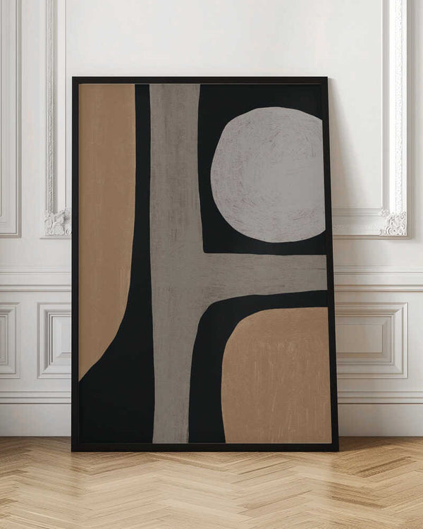 Tablou înramat „Normal grey organic shape” de Little Dean