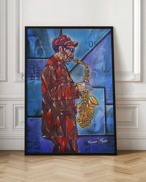 Tablou înramat „Sax man” de Ricardo Maya
