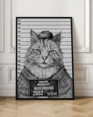 Tablou înramat „Cat In A Police Lineup” de Mike Koubou