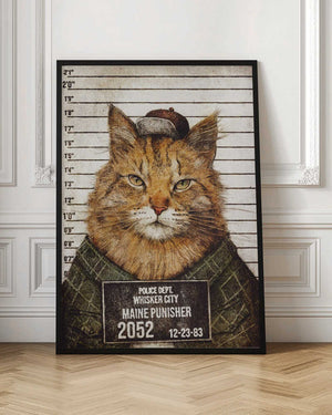 Tablou înramat „Cat In A Police Lineup” de Mike Koubou