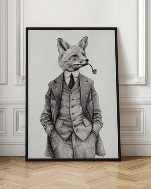 Tablou înramat „The Vintage-style Fox” de Mike Koubou