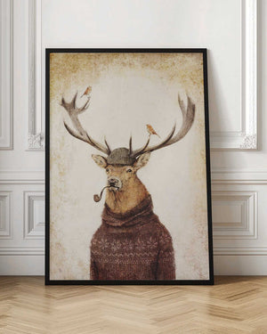 Tablou înramat „Winter Stag” de Mike Koubou