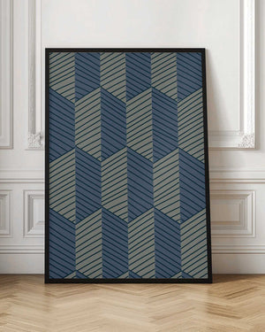 Tablou înramat „Geometric Pattern with Repeating Rhombus Shapes” de Annick