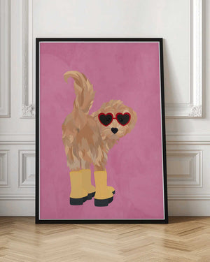 Tablou înramat „Cockapoo in wellies” de Sarah Manovski