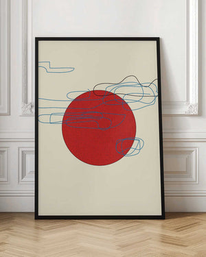 Tablou înramat „Bold Red Circles” de Nicholas