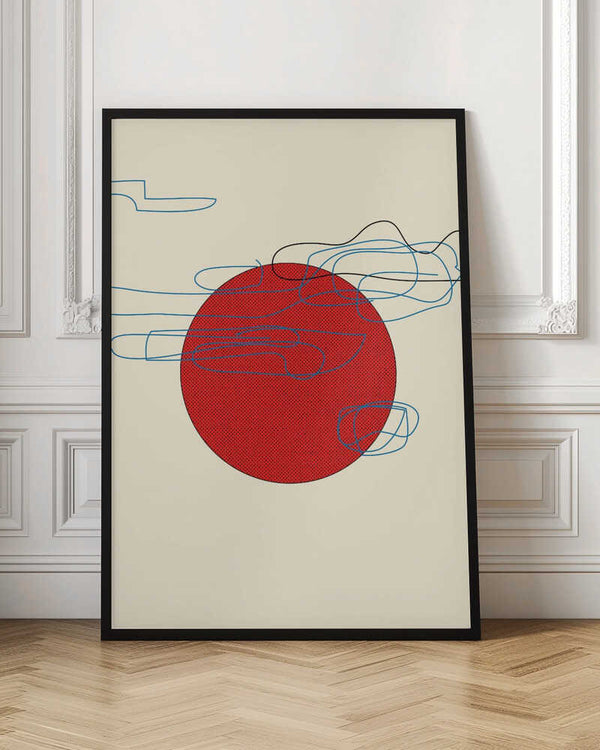 Tablou înramat „Bold Red Circles” de Nicholas