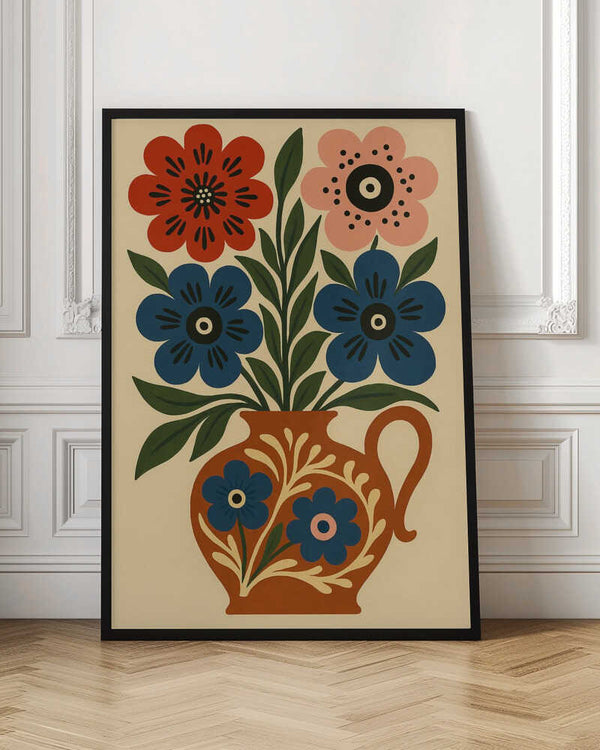 Tablou înramat „Floral Vase Delight” de Marianne Bassil