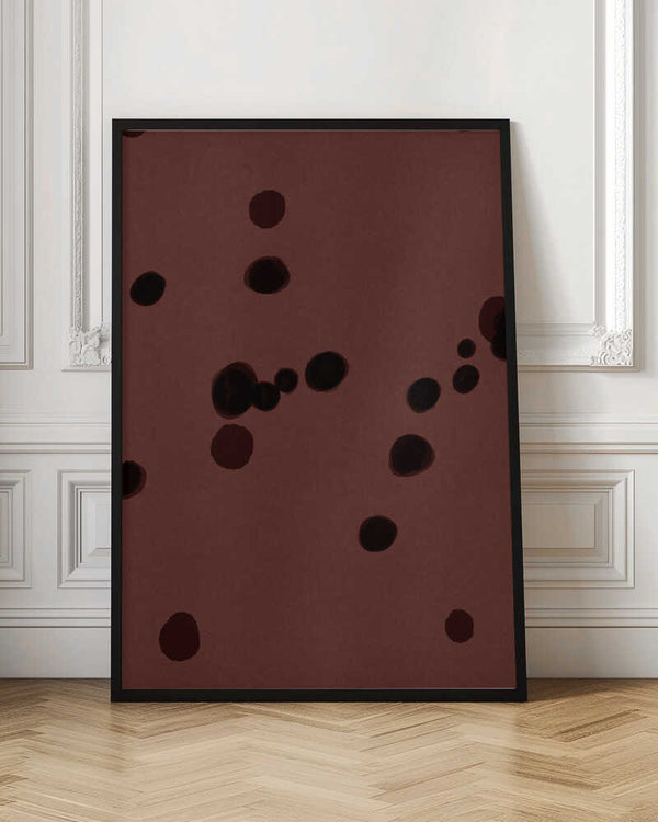 Tablou înramat „Dark Cocoa Dots” de Mela Patterns