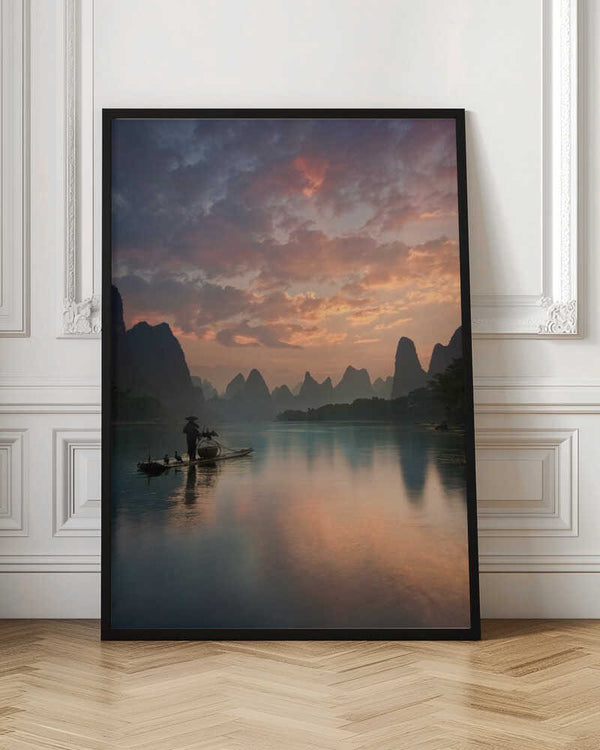 Tablou înramat „Li River Sunrise” de Yan Zhang