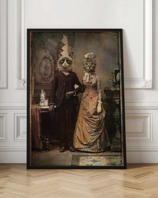 Tablou înramat „Cat Couple” de DDiArte