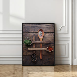 Tablou înramat „Wooden Spoons With Colorful Spices” de Karina Aleksandrova