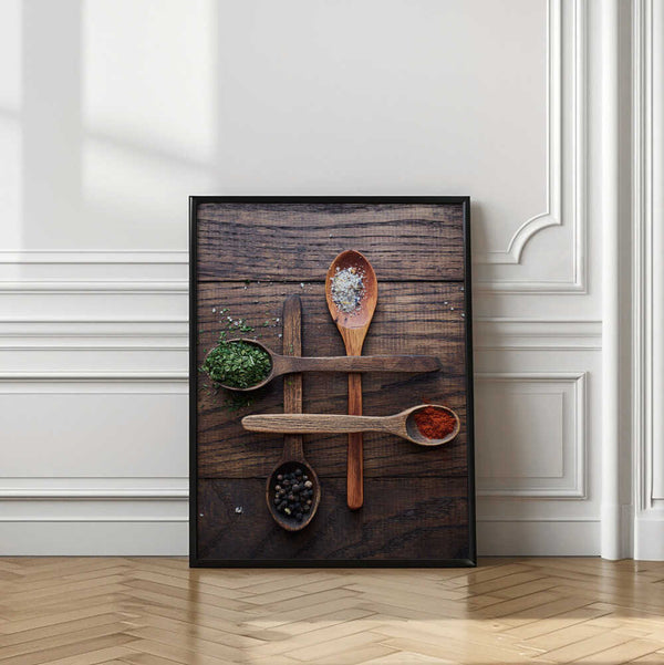 Tablou înramat „Wooden Spoons With Colorful Spices” de Karina Aleksandrova