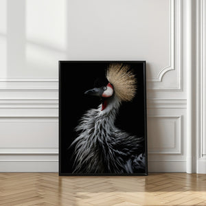 Tablou înramat „Crowned crane's portrait” de Eiji Itoyama