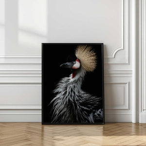 Tablou înramat „Crowned crane's portrait” de Eiji Itoyama