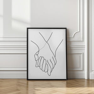 Tablou înramat „Holding Hands Lines” de Pictufy Studio II