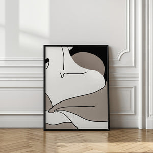 Tablou înramat „matisse_shoulder_vector_002_Black” de Pictufy Studio II