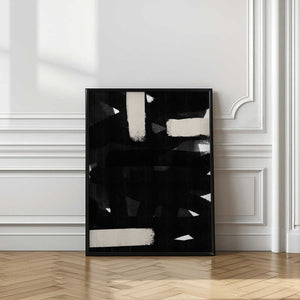 Tablou înramat „Monochrome Brushstrokes” de uplusmestudio