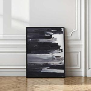 Tablou înramat „Monochrome Brushstrokes” de uplusmestudio