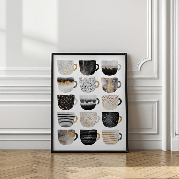 Tablou înramat „Pretty Coffee Cups” de Elisabeth Fredriksson