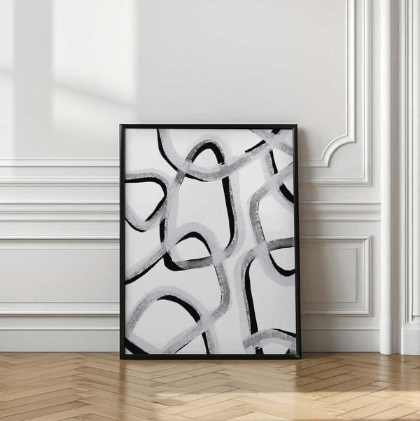 Tablou înramat „Chaotic Lines Dance” de uplusmestudio