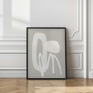 Tablou înramat „Flowing Curves and Shapes in Neutral Tones” de uplusmestudio