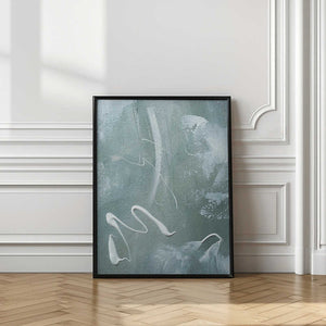 Tablou înramat „Green and White Acrylic” de uplusmestudio
