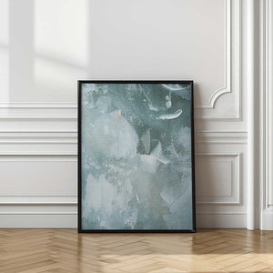 Tablou înramat „Green and White Acrylic” de uplusmestudio
