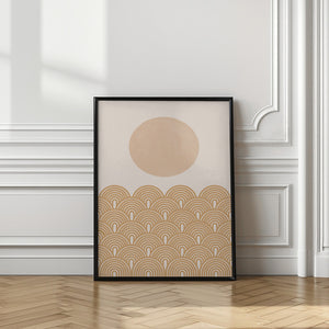 Tablou înramat „Golden Sun Waves” de THE MIUUS STUDIO