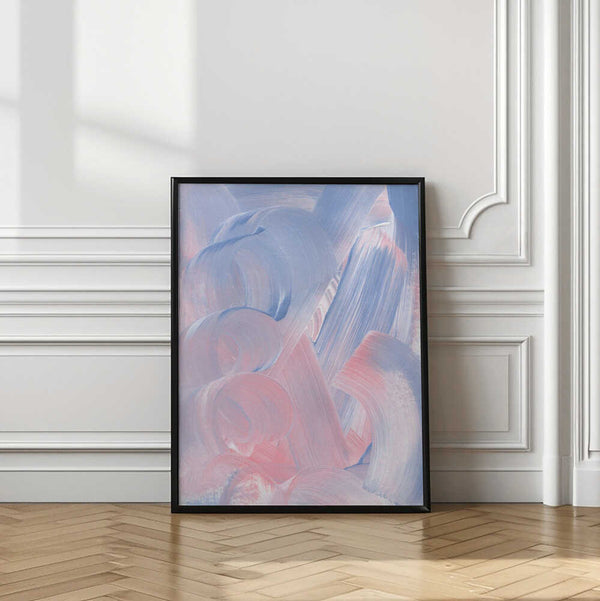 Tablou înramat „Pastel Brushstrokes In Blue And Pink Hues” de uplusmestudio