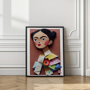 Tablou înramat „Paper Portrait Blossom” de Treechild