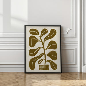 Tablou înramat „Linocut Houseplant #2” de Alisa Galitsyna