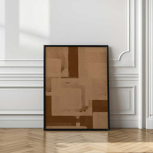 Tablou înramat „Sepia Geometric Flow” de THE MIUUS STUDIO