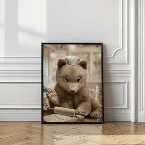 Tablou înramat „bear baking” de Adam Lawless