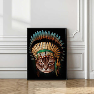 Tablou înramat „chief cat” de Adam Lawless