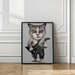 Tablou înramat „heavy metal cat” de Adam Lawless