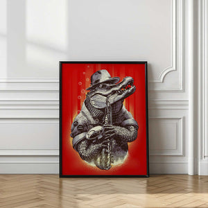 Tablou înramat „croc rocks” de Adam Lawless