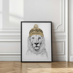 Tablou înramat „Winter Lion” de Balazs Solti