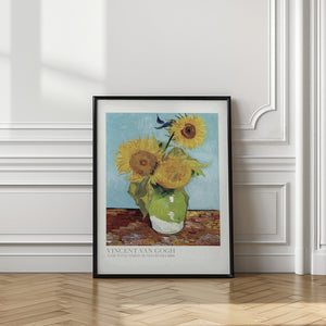 Tablou înramat „Vase With Three Sunflowers” de Vincent Van Gogh