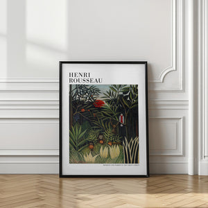 Tablou înramat „Monkeys And Parrot In The Virgin Forest” de Henri Rousseau